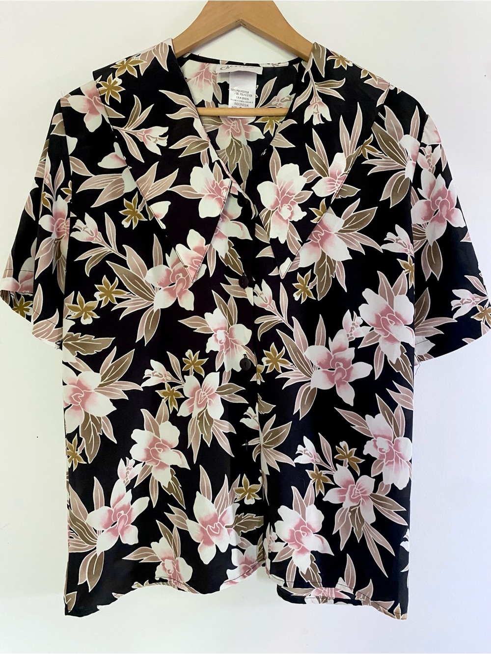 Vintage Jessica Floral Set (Top and Shorts) with Pink and Tan Blooms